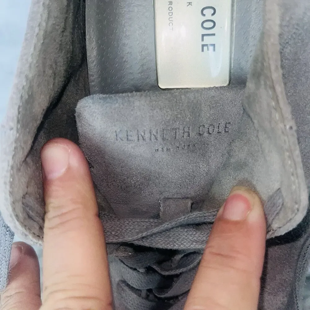 Kenneth Cole New York Gray Suede Low Top Lace Up Sneakers Men Size 8.5M